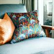 Load image into Gallery viewer, CORAL ODYSSEY TEAL: velvet cushion