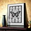 Load image into Gallery viewer, DECO BUTTERFLY print : black/ white