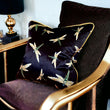 Load image into Gallery viewer, DRAGONFLY SWARM BLACK: velvet cushion