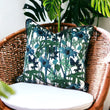 Load image into Gallery viewer, ELECTRIC LAGOON WHITE: velvet cushion