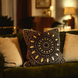 Load image into Gallery viewer, INSECT MANDALA BLACK & GOLD: velvet cushion