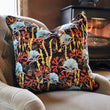 Load image into Gallery viewer, CORAL ODYSSEY BLACK: velvet cushion