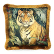 Load image into Gallery viewer, THE TIGRESS: fringed velvet cushion