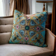 Load image into Gallery viewer, ZELLANDINE AQUA: velvet cushion