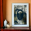 Load image into Gallery viewer, ELEMENTAL JELLYFISH print : teal/ gold