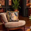 Load image into Gallery viewer, THE TIGRESS: fringed velvet cushion