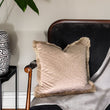 Load image into Gallery viewer, WILD WHISPERS SAVANNAH: fringed velvet cushion