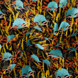 Load image into Gallery viewer, CORAL ODYSSEY BLACK: Velvet Fabric (per metre)