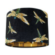 Load image into Gallery viewer, DRAGONFLY SWARM BLACK: Velvet Lampshade