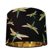 Load image into Gallery viewer, DRAGONFLY SWARM BLACK: Velvet Lampshade