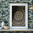 Load image into Gallery viewer, INSECT MANDALA print: black/ gold