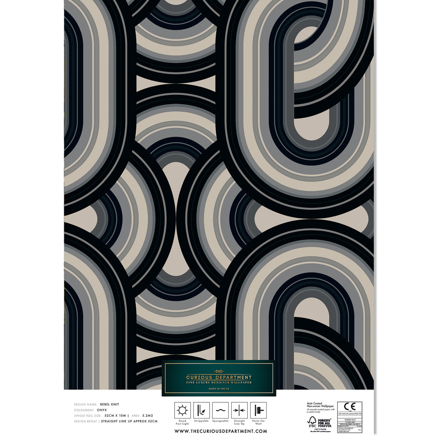 REBEL KNIT ONYX: Wallpaper Sample