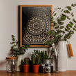 Load image into Gallery viewer, INSECT MANDALA print: black/ gold