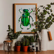 Load image into Gallery viewer, BEETLE IN THE RAIN: gold print