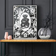 Load image into Gallery viewer, ELEMENTAL COBRA print: black/ white