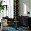 Load image into Gallery viewer, CORAL ODYSSEY BLACK: Velvet Fabric (per metre)