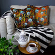 Load image into Gallery viewer, CORAL ODYSSEY BLACK: velvet cushion