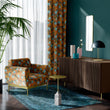 Load image into Gallery viewer, CORAL ODYSSEY ORANGE: Velvet Fabric (per metre)