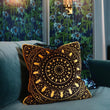 Load image into Gallery viewer, INSECT MANDALA BLACK & GOLD: velvet cushion