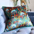 Load image into Gallery viewer, CORAL ODYSSEY TEAL: velvet cushion