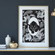 Load image into Gallery viewer, ELEMENTAL PANTHER print : black/ white