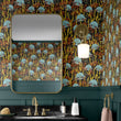 Load image into Gallery viewer, CORAL ODYSSEY BLACK: Wallpaper Sample
