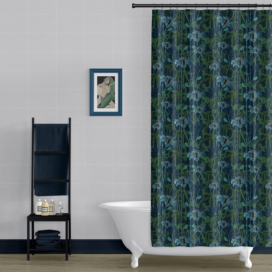 ELECTRIC LAGOON BLUE: Shower Curtain