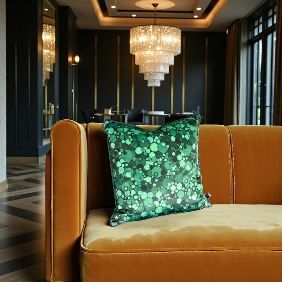 FIZZ SUPREME MALACHITE: velvet cushion