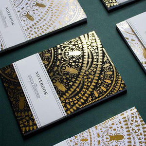 INSECT MANDALA Notebook: black/ gold