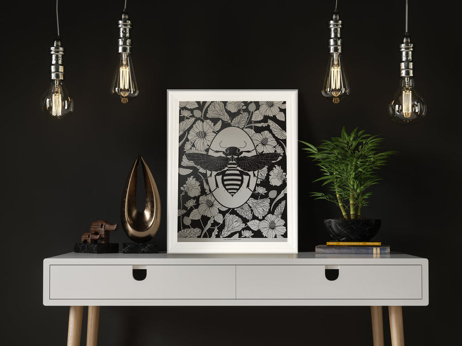 ELEMENTAL BEE print : black/ white