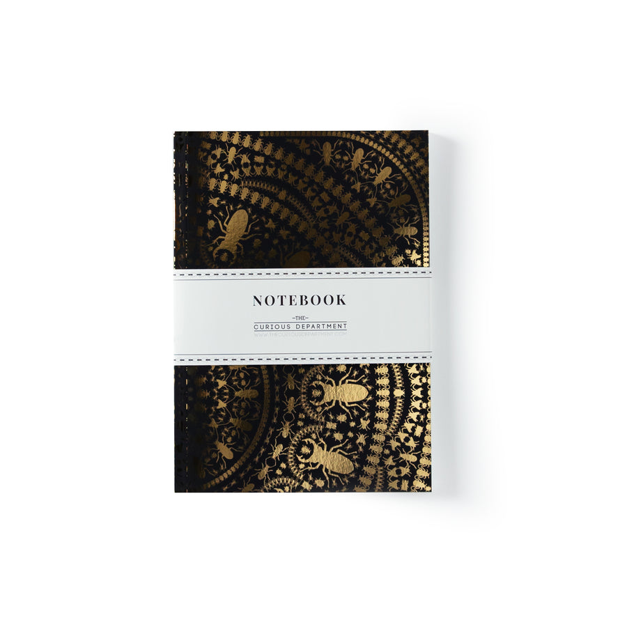 INSECT MANDALA Notebook: black/ gold