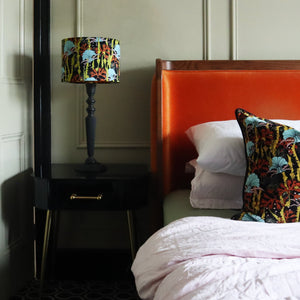 CORAL ODYSSEY BLACK: Velvet Lampshade