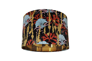 CORAL ODYSSEY BLACK: Velvet Lampshade