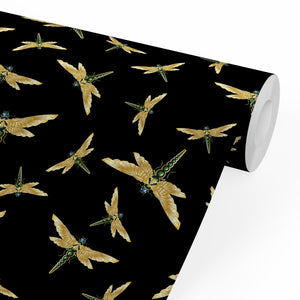 DRAGONFLY SWARM BLACK: Wallpaper Sample