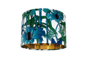 ELECTRIC LAGOON WHITE: Velvet Lampshade