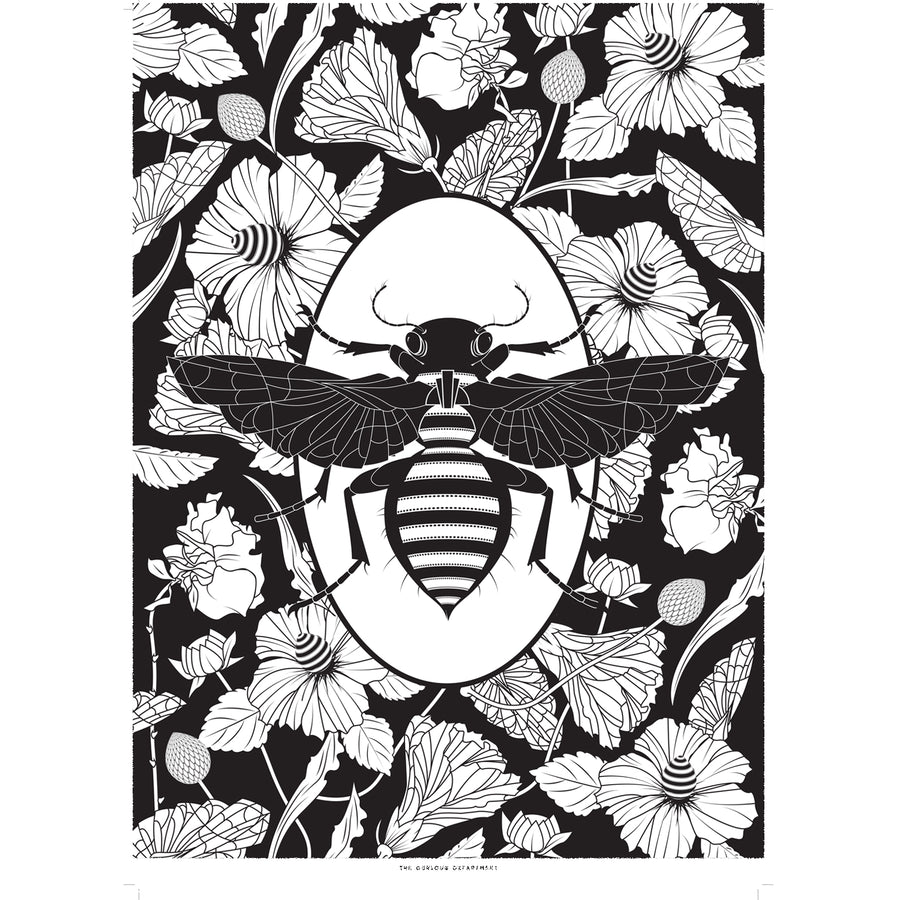 ELEMENTAL BEE print : black/ white