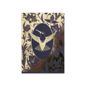 ELEMENTAL HUMMINGBIRD print : purple/ gold