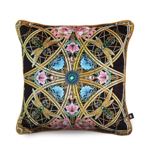 ZELLANDINE NOIR: velvet cushion