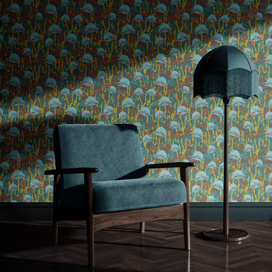 CORAL ODYSSEY TEAL: Wallpaper