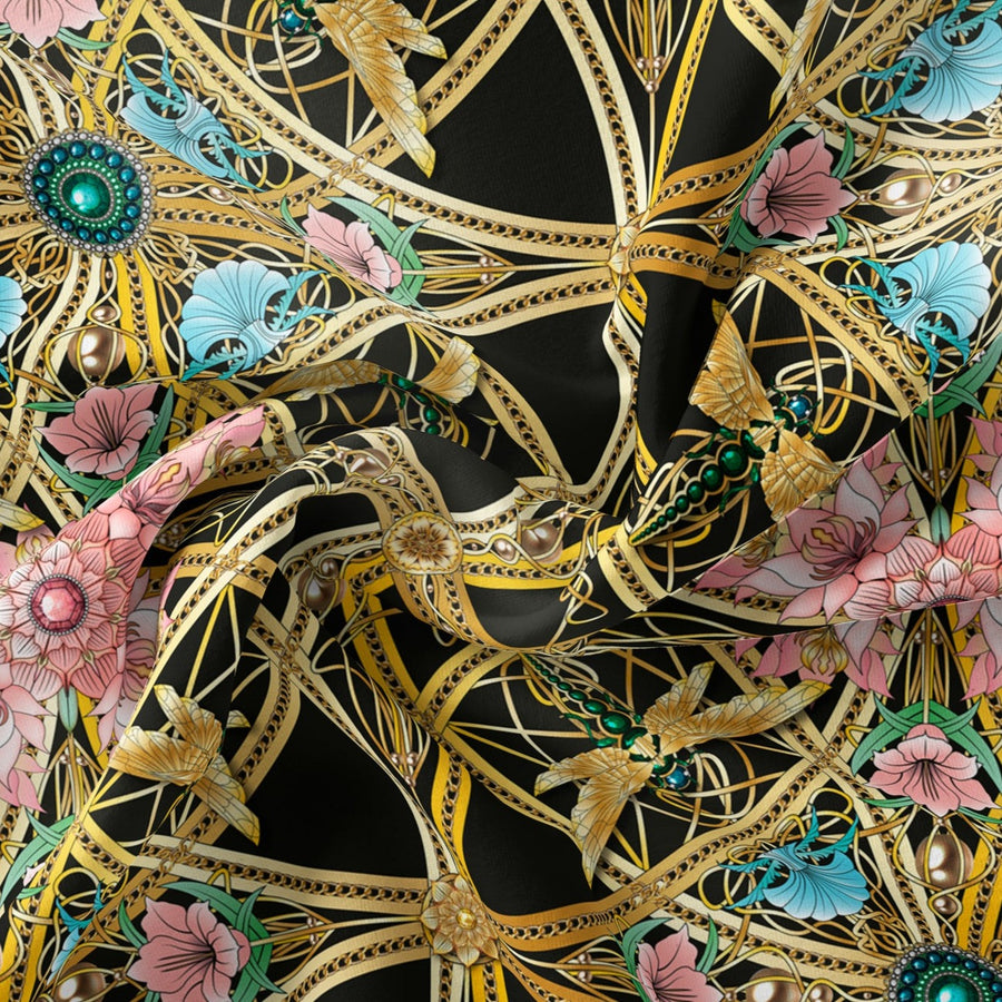 ZELLANDINE NOIR: Velvet Fabric (per metre)