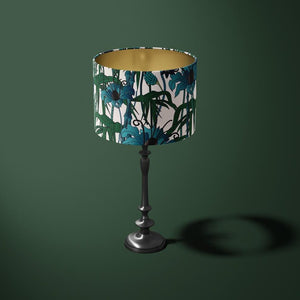 ELECTRIC LAGOON WHITE: Velvet Lampshade